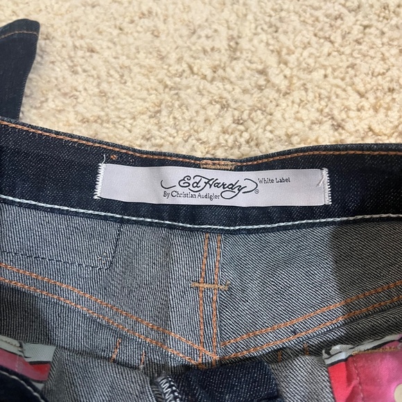 New Ed Hardy Jeans Women's Embroidered Logo Size 29 Denim Jeans Boot Cut NWT - Picture 7 of 8